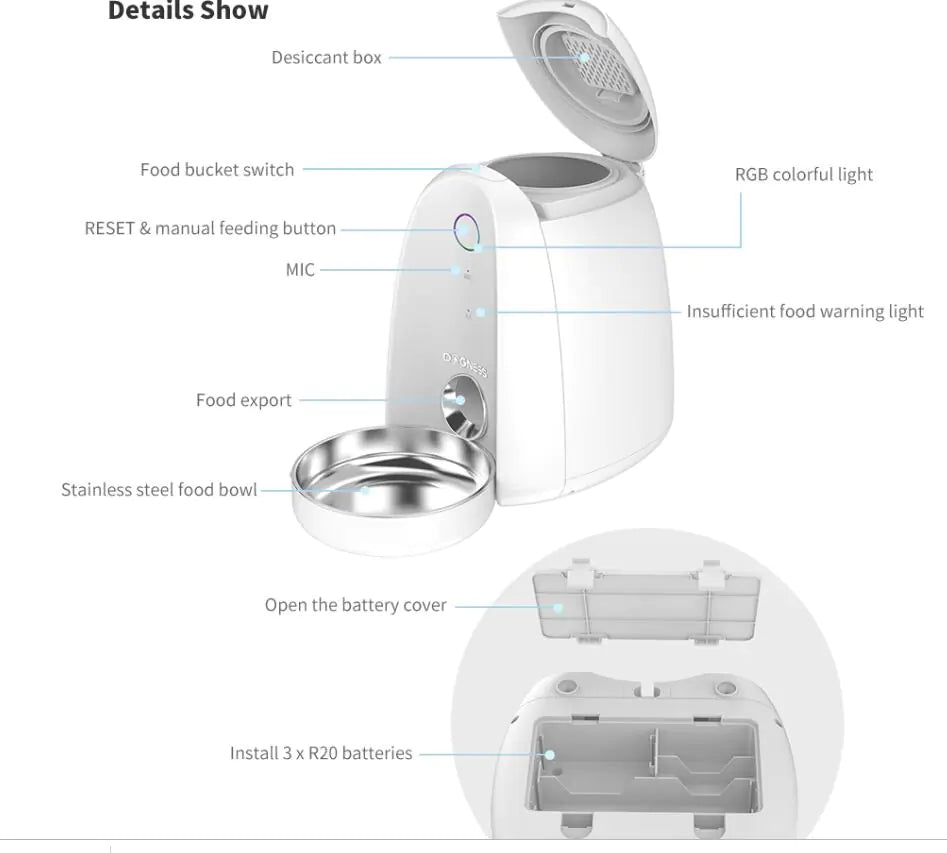Smart Pet Automatic Feeder for Cats and Dogs